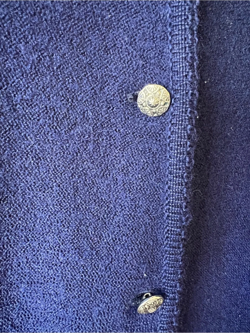 VTG Tally Ho Women’s Navy Blue 100% Boiled Wool Jacket Cardigan Large
